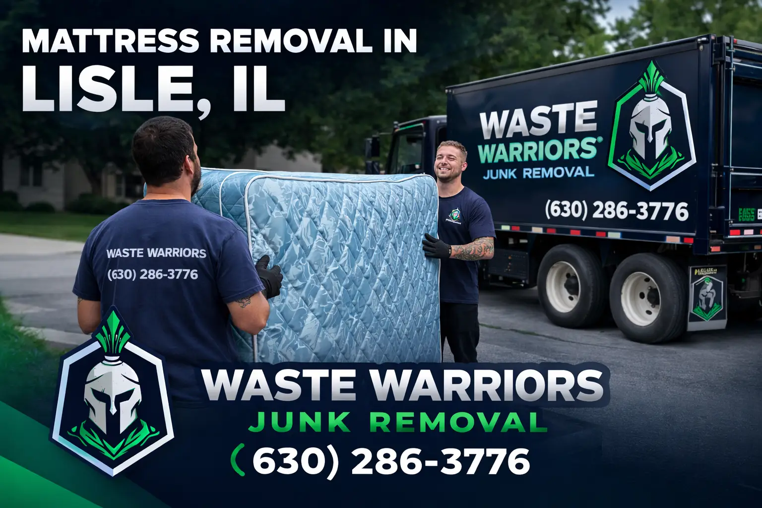 men handling a mattress removal in Lisle